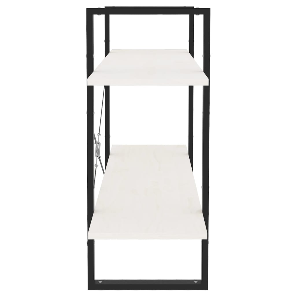 Boekenkast met 2 schappen 100x30x70 cm massief grenenhout wit is nu te koop bij PeponiXL, paradijselijk wonen!