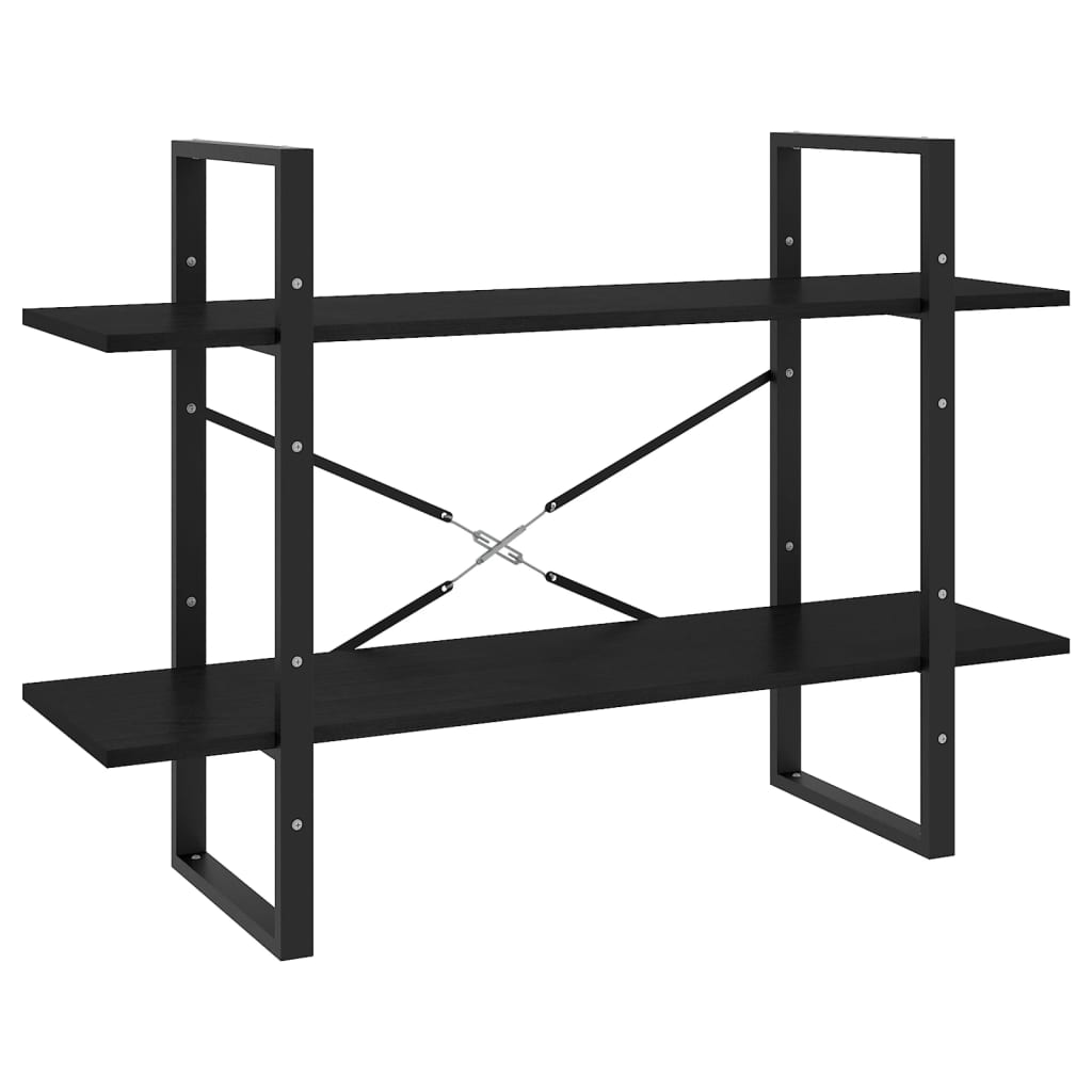 Boekenkast met 2 schappen 100x30x70 cm massief grenenhout zwart is nu te koop bij PeponiXL, paradijselijk wonen!