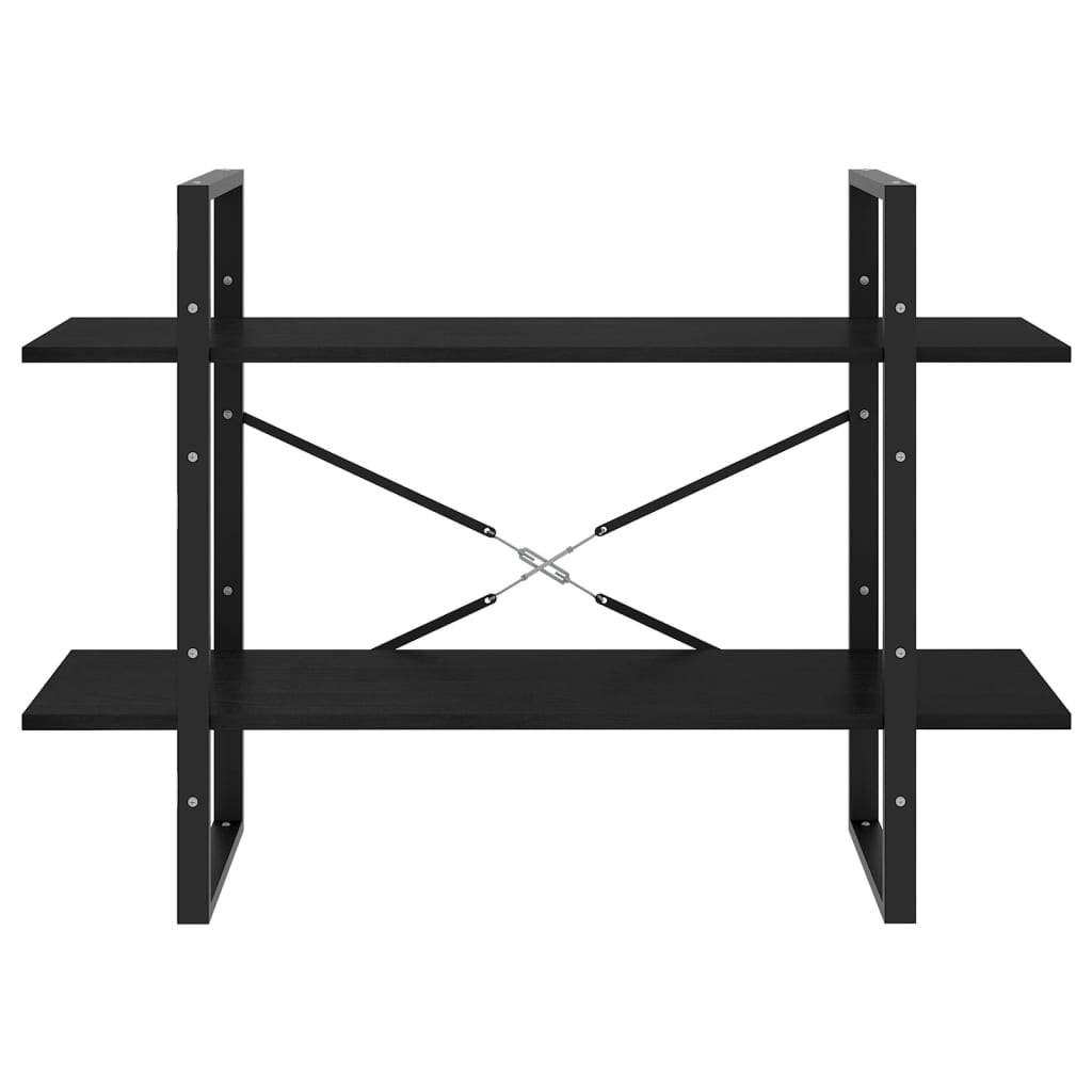 Boekenkast met 2 schappen 100x30x70 cm massief grenenhout zwart is nu te koop bij PeponiXL, paradijselijk wonen!