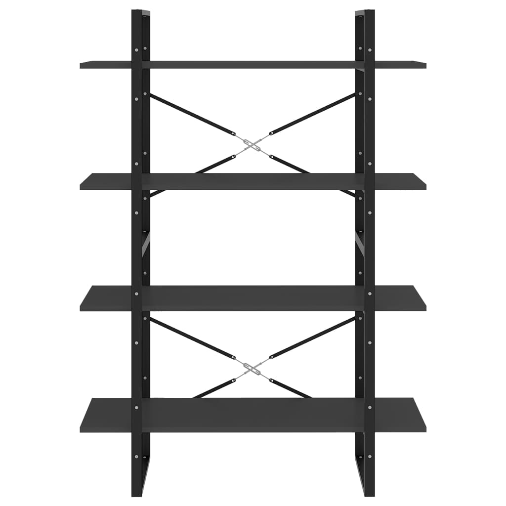 Boekenkast met 4 schappen 100x30x140 cm spaanplaat grijs is nu te koop bij PeponiXL, paradijselijk wonen!