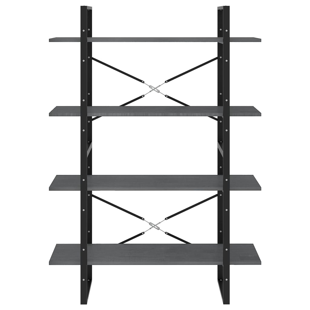 Boekenkast met 4 schappen 100x30x140 cm grenenhout grijs is nu te koop bij PeponiXL, paradijselijk wonen!