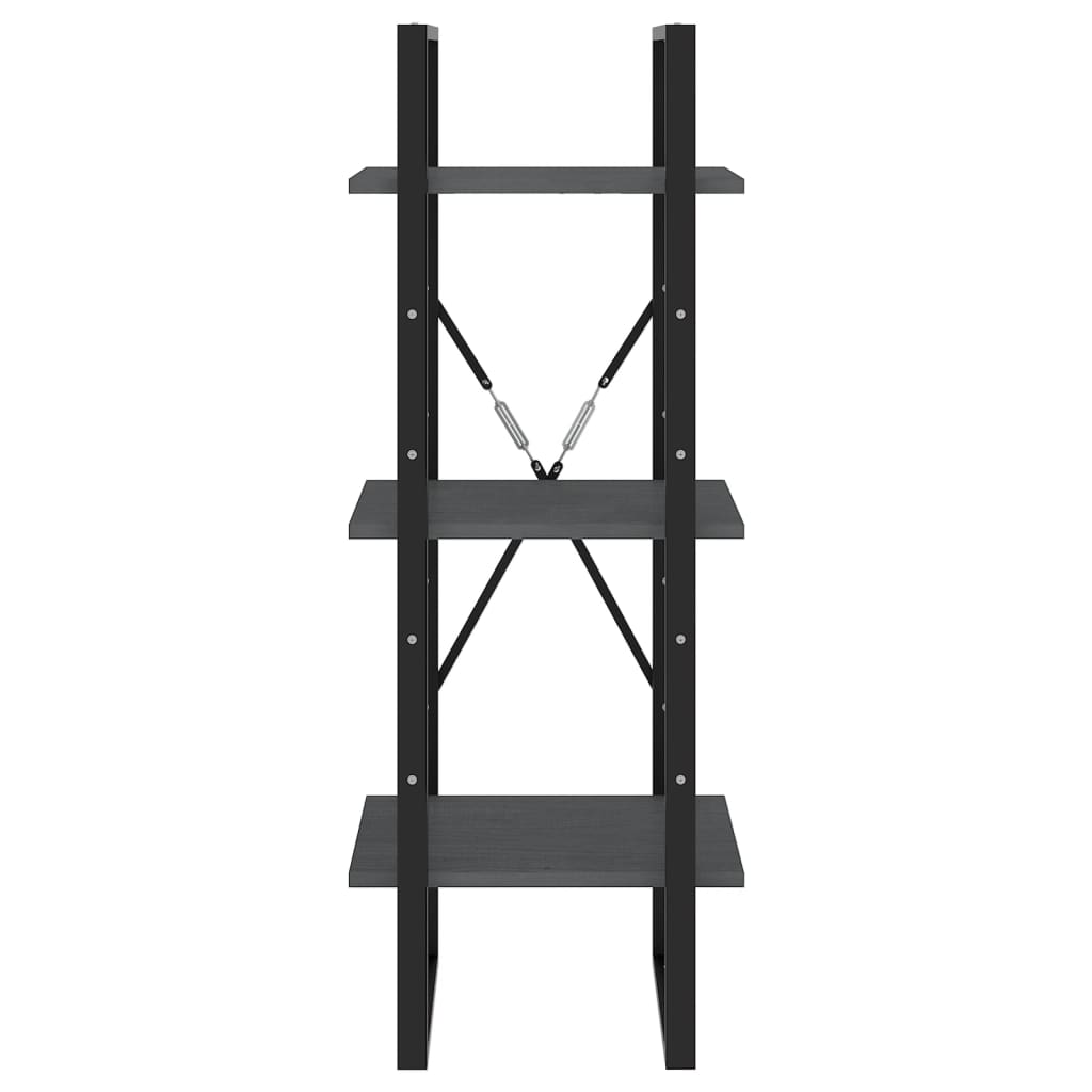 Boekenkast met 3 schappen 40x30x105 cm massief grenenhout grijs is nu te koop bij PeponiXL, paradijselijk wonen!