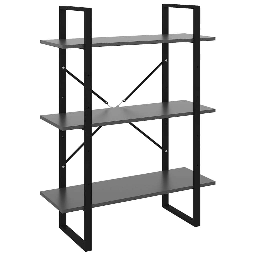 Boekenkast 80x30x105 cm bewerkt hout grijs is nu te koop bij PeponiXL, paradijselijk wonen!