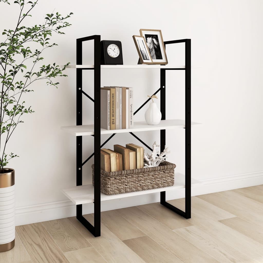 Boekenkast met 3 schappen 80x30x105 cm massief grenenhout wit is nu te koop bij PeponiXL, paradijselijk wonen!