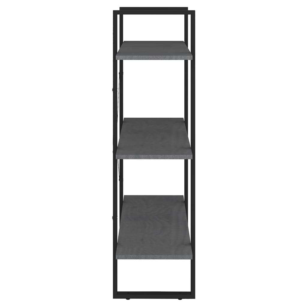 Boekenkast met 3 schappen 80x30x105 cm massief grenenhout grijs is nu te koop bij PeponiXL, paradijselijk wonen!