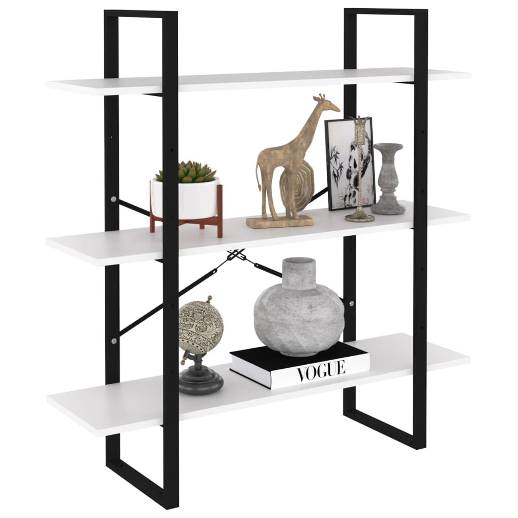 Boekenkast 100x30x105 cm bewerkt hout wit is nu te koop bij PeponiXL, paradijselijk wonen!