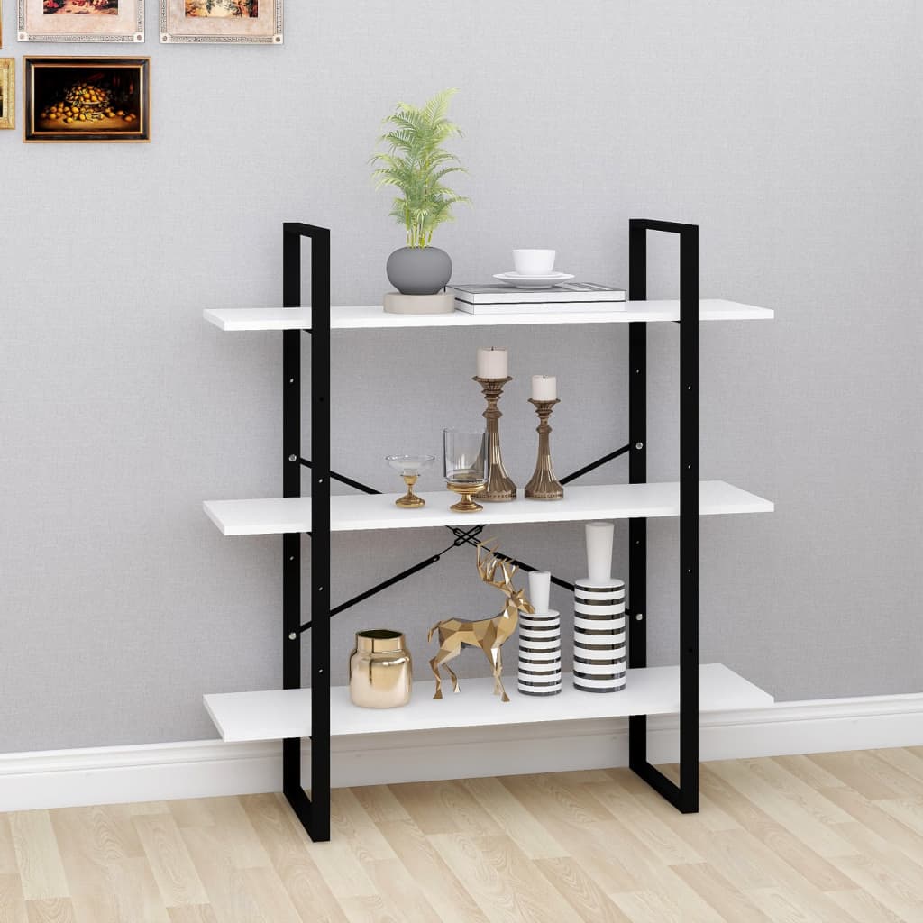 Boekenkast 100x30x105 cm bewerkt hout wit is nu te koop bij PeponiXL, paradijselijk wonen!