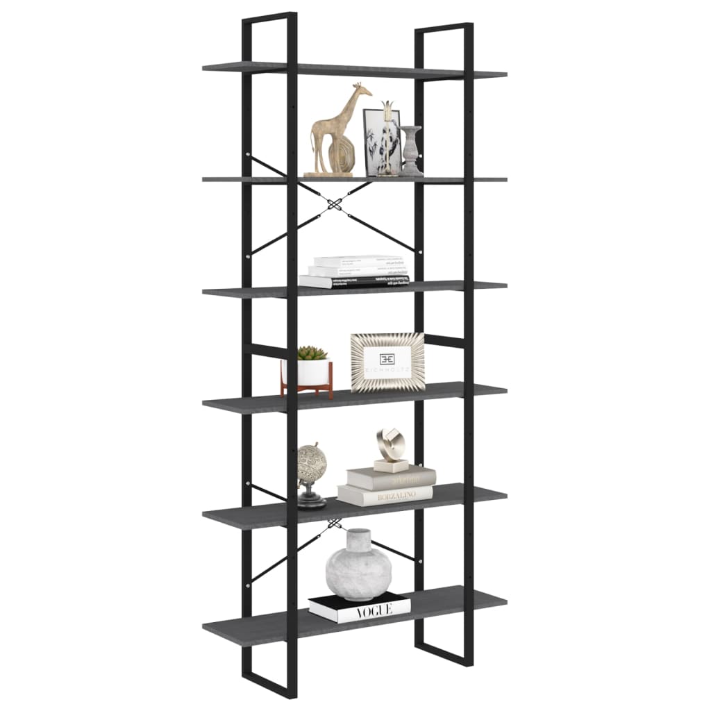 Hoge kast 100x30x210 cm massief grenenhout grijs is nu te koop bij PeponiXL, paradijselijk wonen!