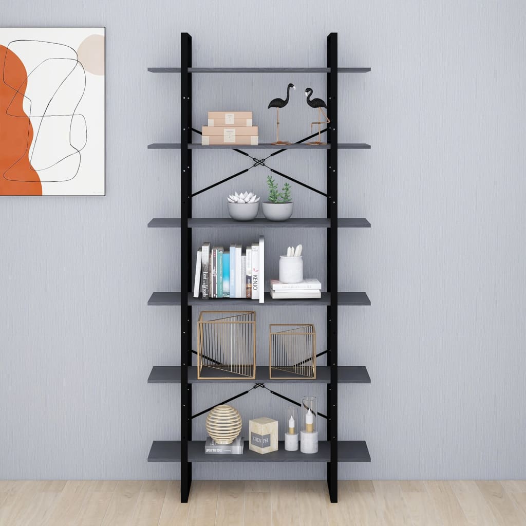Hoge kast 100x30x210 cm massief grenenhout grijs is nu te koop bij PeponiXL, paradijselijk wonen!