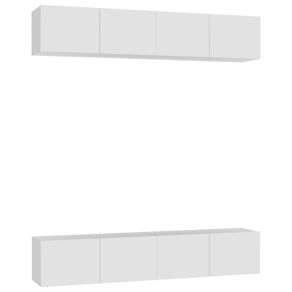 Tv-meubelen 4 st 80x30x30 cm bewerkt hout wit is nu te koop bij PeponiXL, paradijselijk wonen!