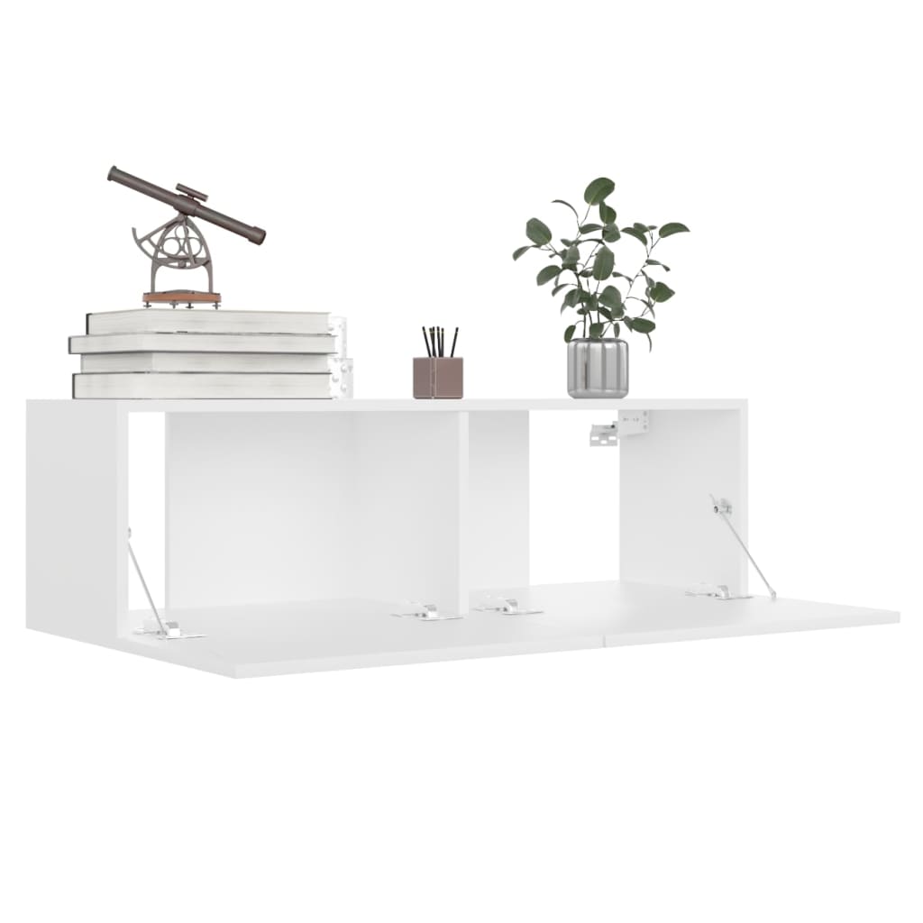 Tv-meubelen 4 st 100x30x30 cm bewerkt hout wit is nu te koop bij PeponiXL, paradijselijk wonen!