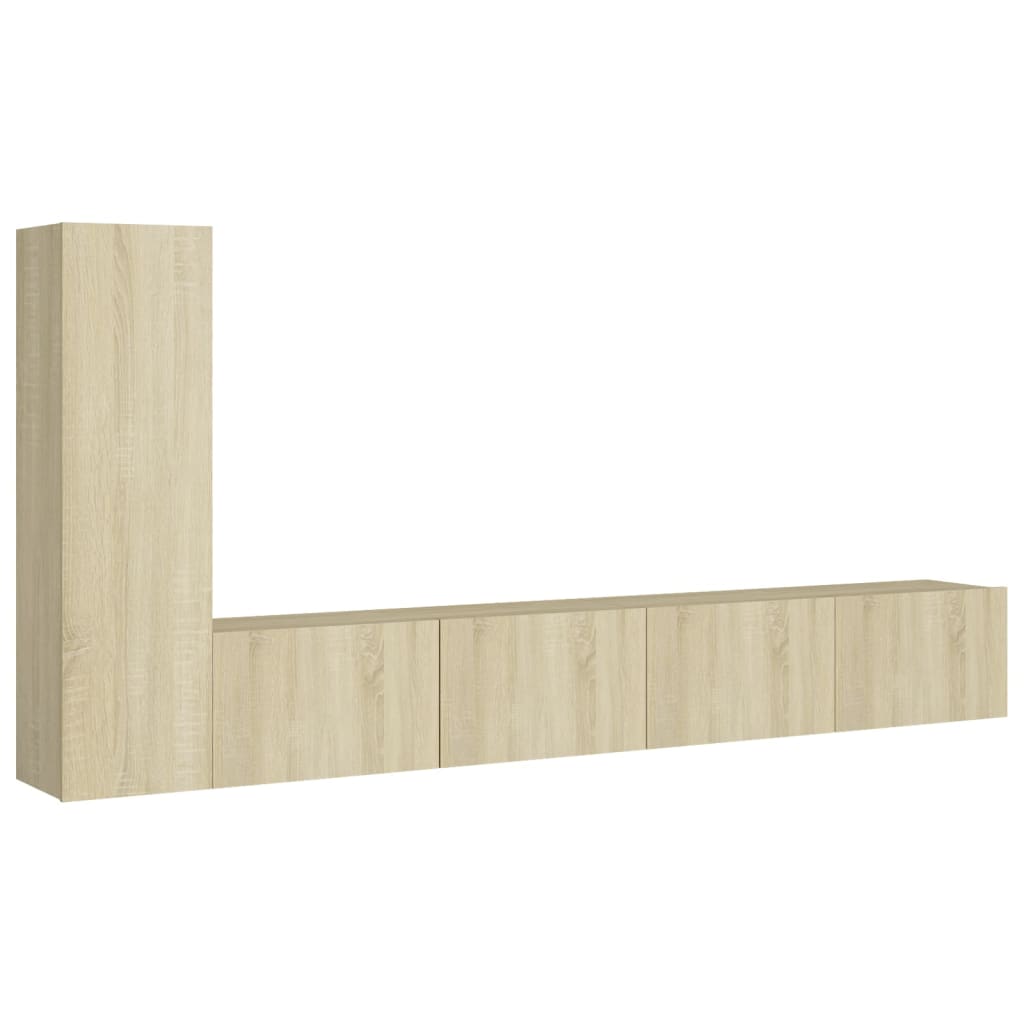 3-delige Tv-meubelset bewerkt hout sonoma eikenkleurig is nu te koop bij PeponiXL, paradijselijk wonen!