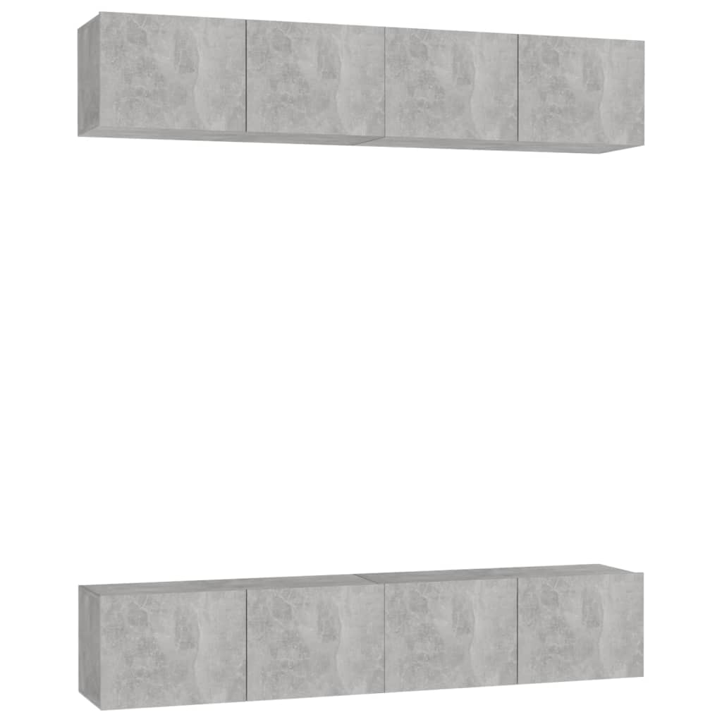 Tv-meubelen 4 st 80x30x30 cm bewerkt hout betongrijs is nu te koop bij PeponiXL, paradijselijk wonen!