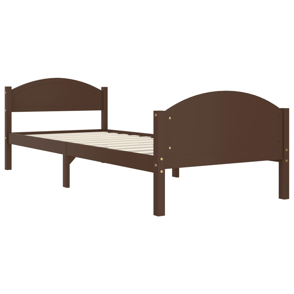 Bedframe massief grenenhout donkerbruin 100x200 cm is nu te koop bij PeponiXL, paradijselijk wonen!