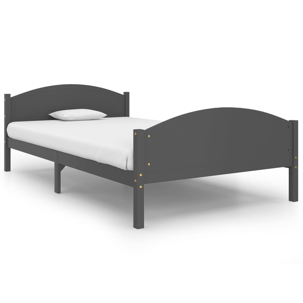 Bedframe massief grenenhout donkergrijs 120x200 cm is nu te koop bij PeponiXL, paradijselijk wonen!