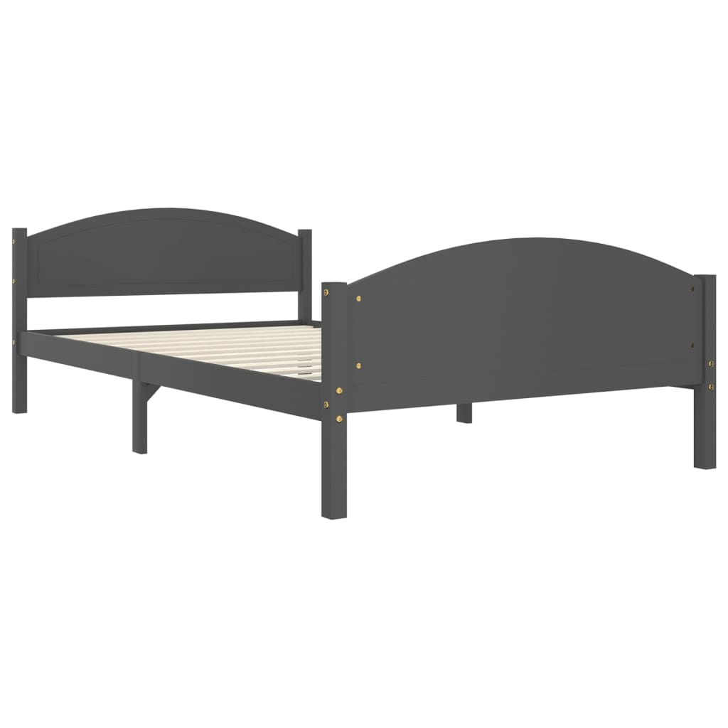 Bedframe massief grenenhout donkergrijs 120x200 cm is nu te koop bij PeponiXL, paradijselijk wonen!