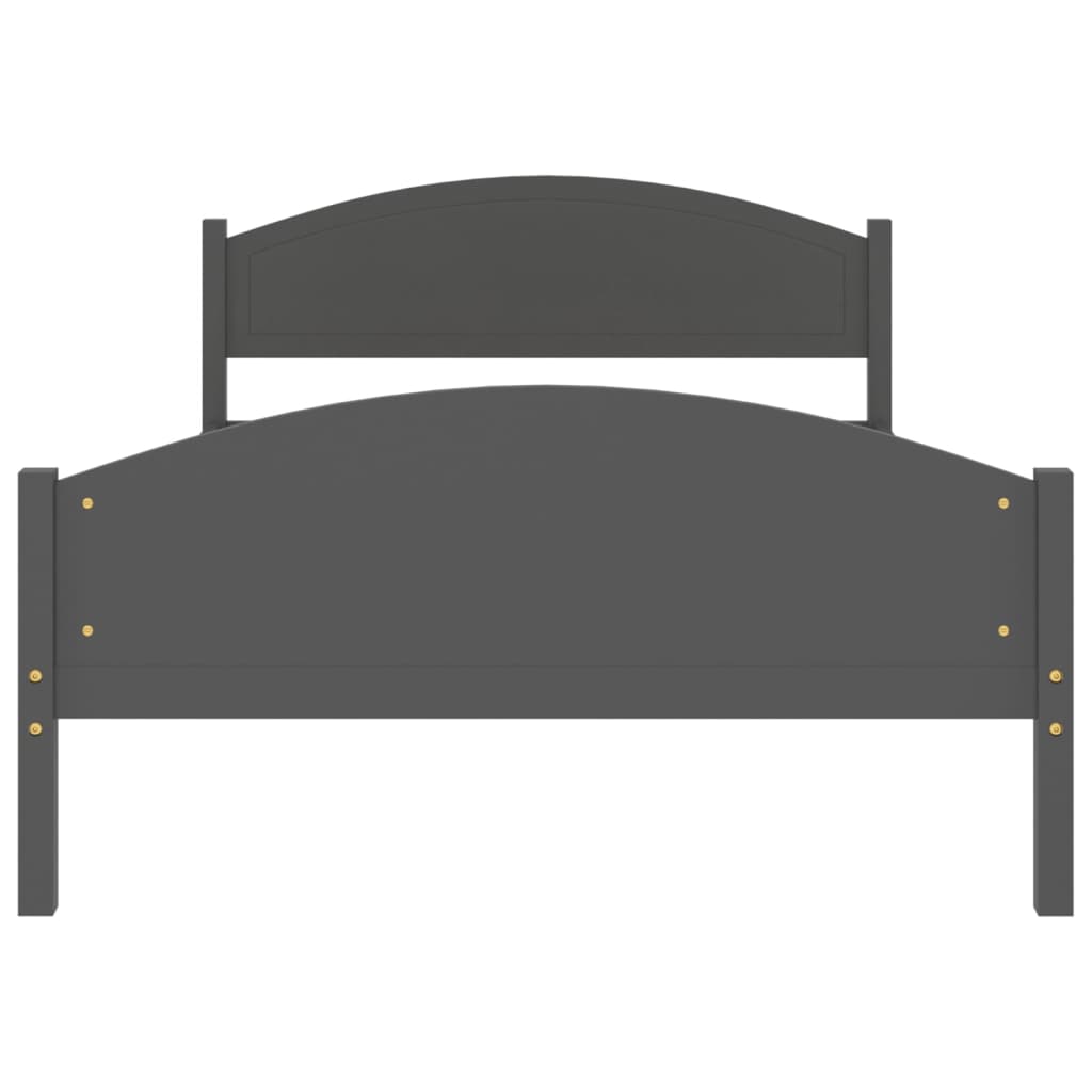 Bedframe massief grenenhout donkergrijs 120x200 cm is nu te koop bij PeponiXL, paradijselijk wonen!