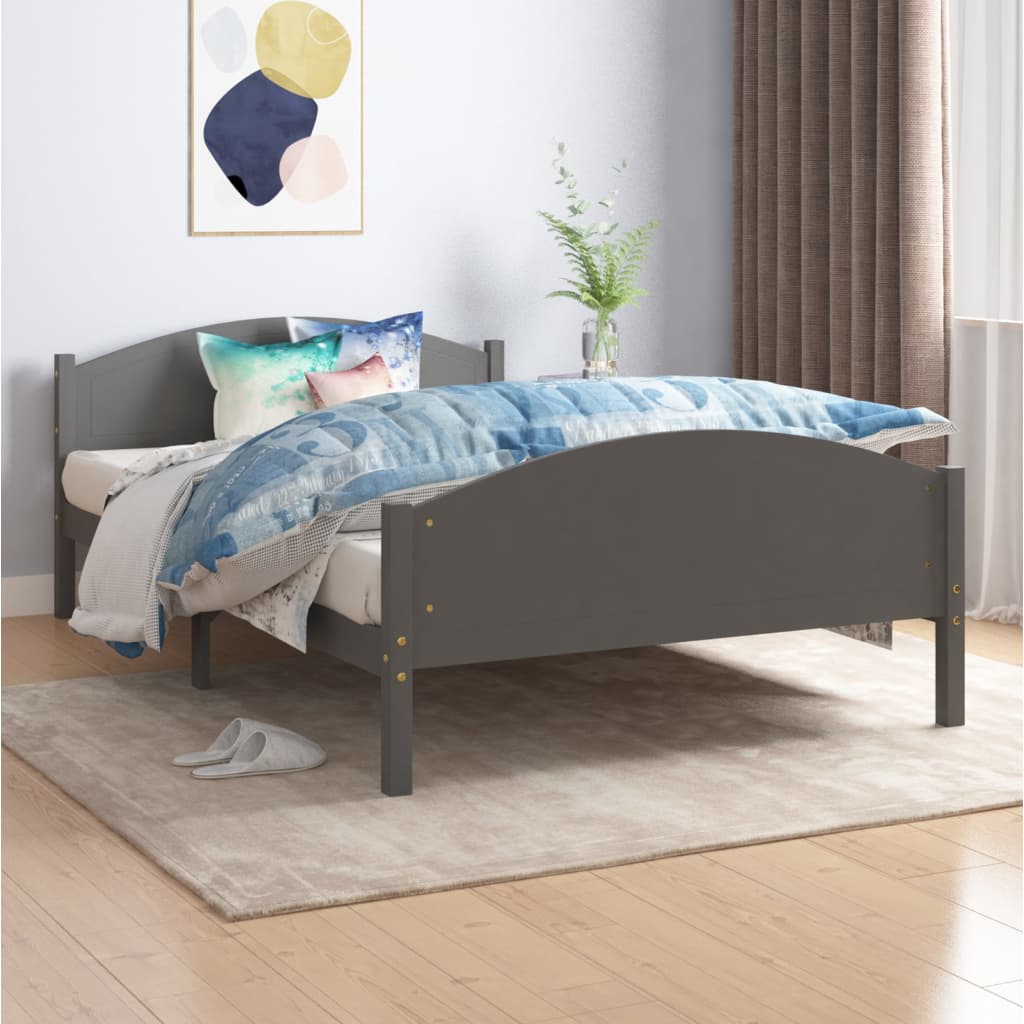Bedframe massief grenenhout donkergrijs 120x200 cm is nu te koop bij PeponiXL, paradijselijk wonen!