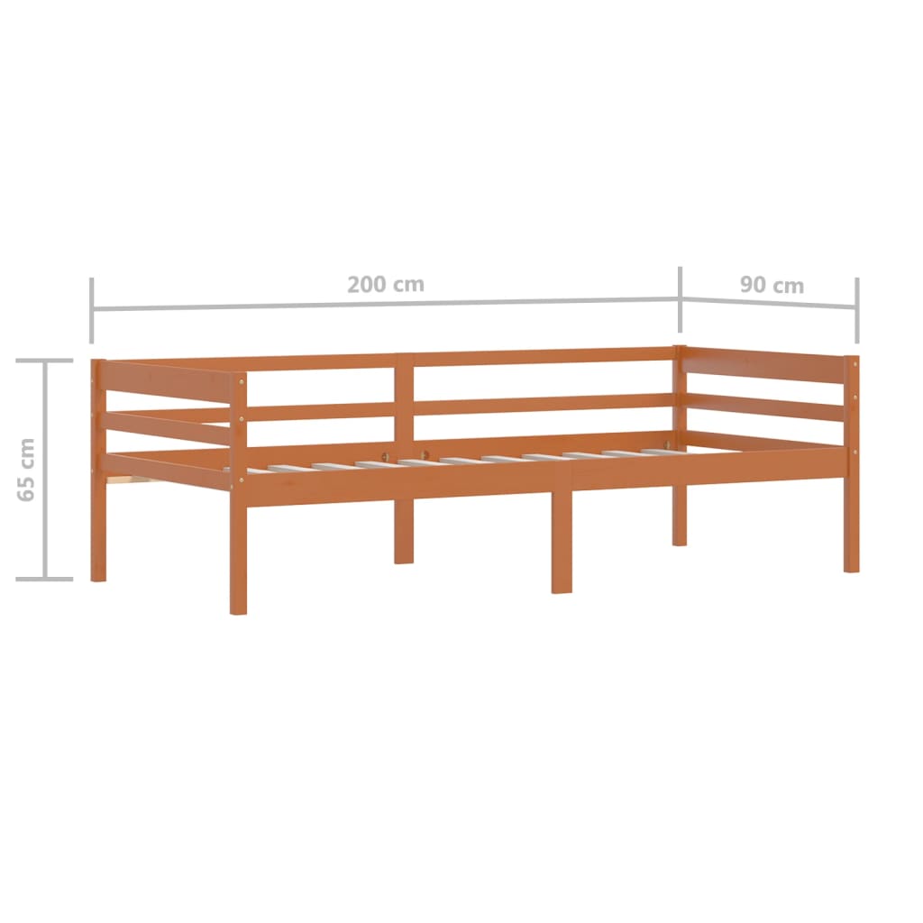Bedframe massief grenenhout honingbruin 90x200 cm is nu te koop bij PeponiXL, paradijselijk wonen!