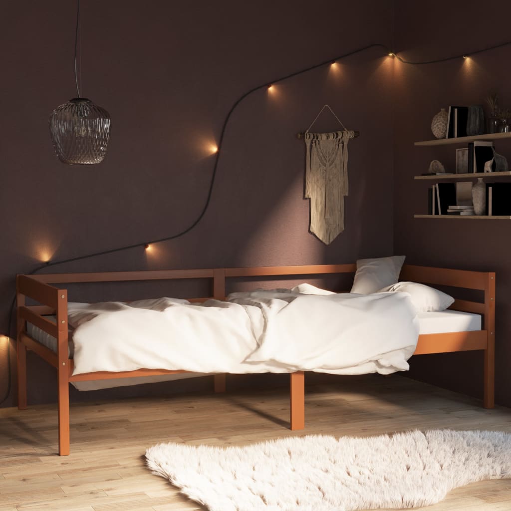 Bedframe massief grenenhout honingbruin 90x200 cm is nu te koop bij PeponiXL, paradijselijk wonen!