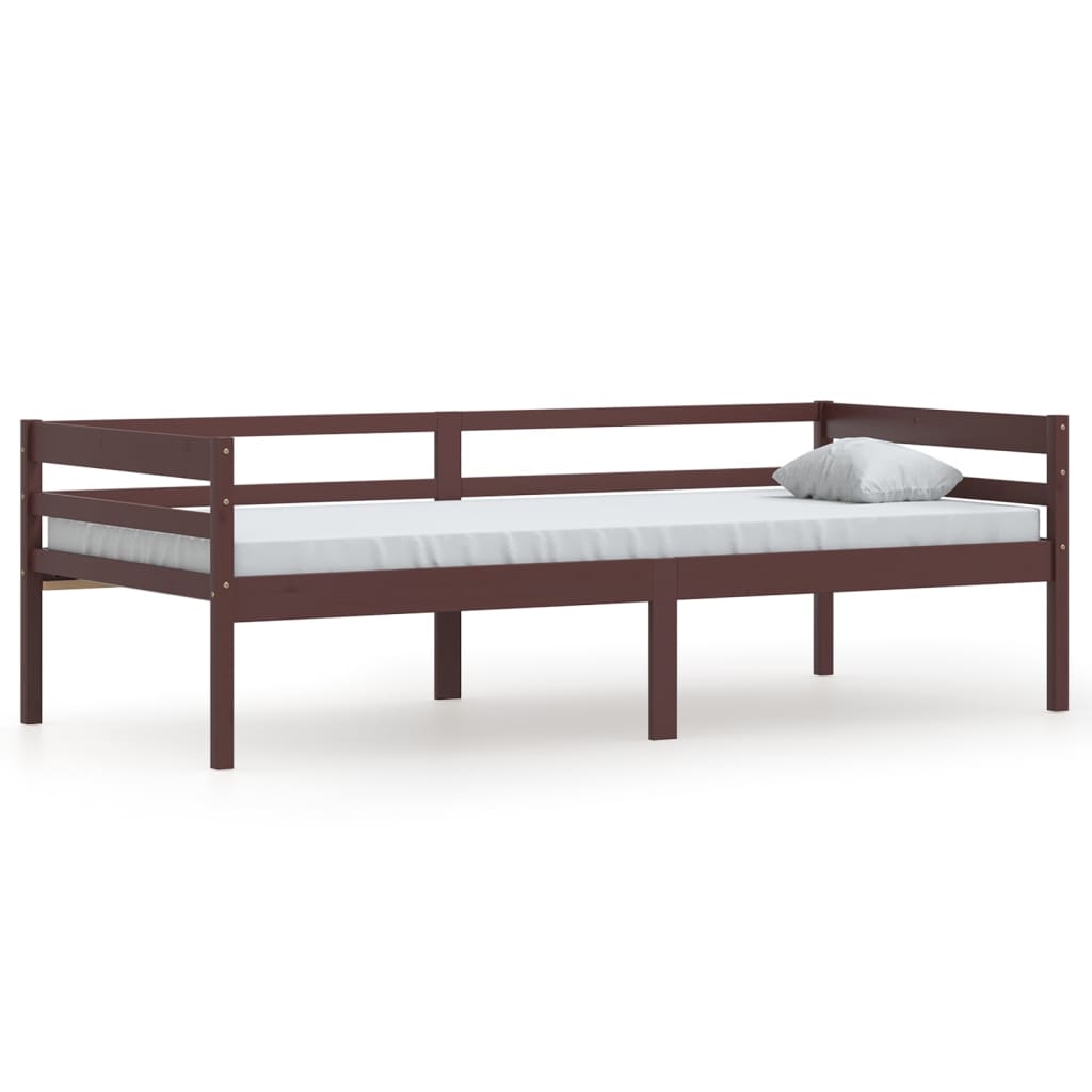 Bedframe massief grenenhout donkerbruin 90x200 cm is nu te koop bij PeponiXL, paradijselijk wonen!