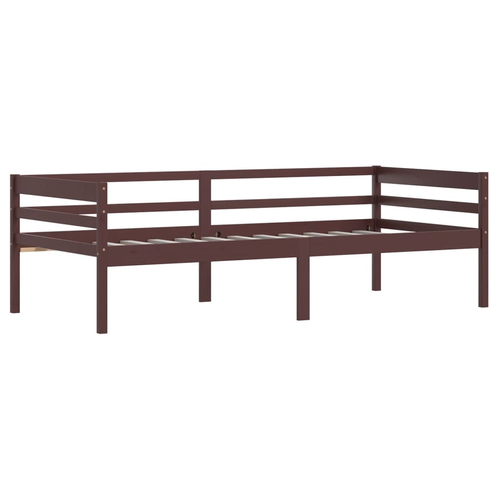 Bedframe massief grenenhout donkerbruin 90x200 cm is nu te koop bij PeponiXL, paradijselijk wonen!