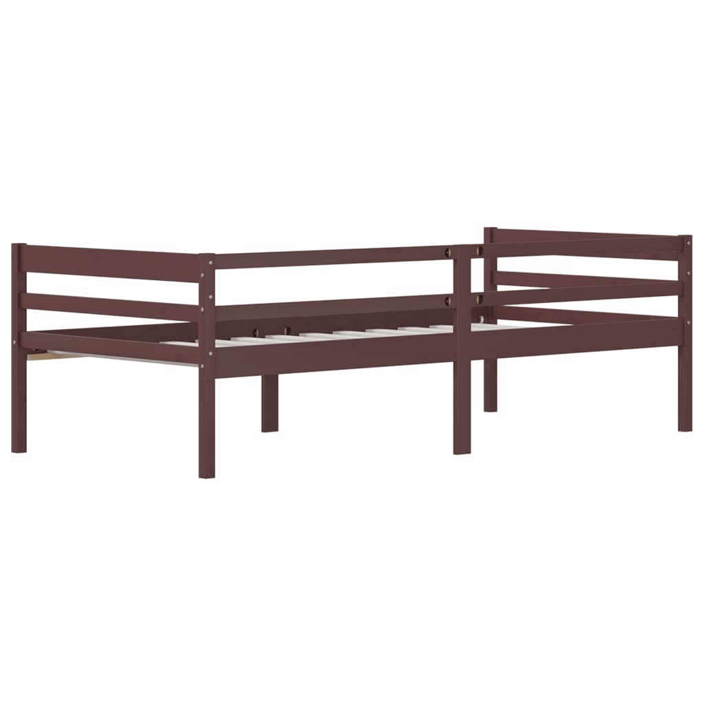 Bedframe massief grenenhout donkerbruin 90x200 cm is nu te koop bij PeponiXL, paradijselijk wonen!