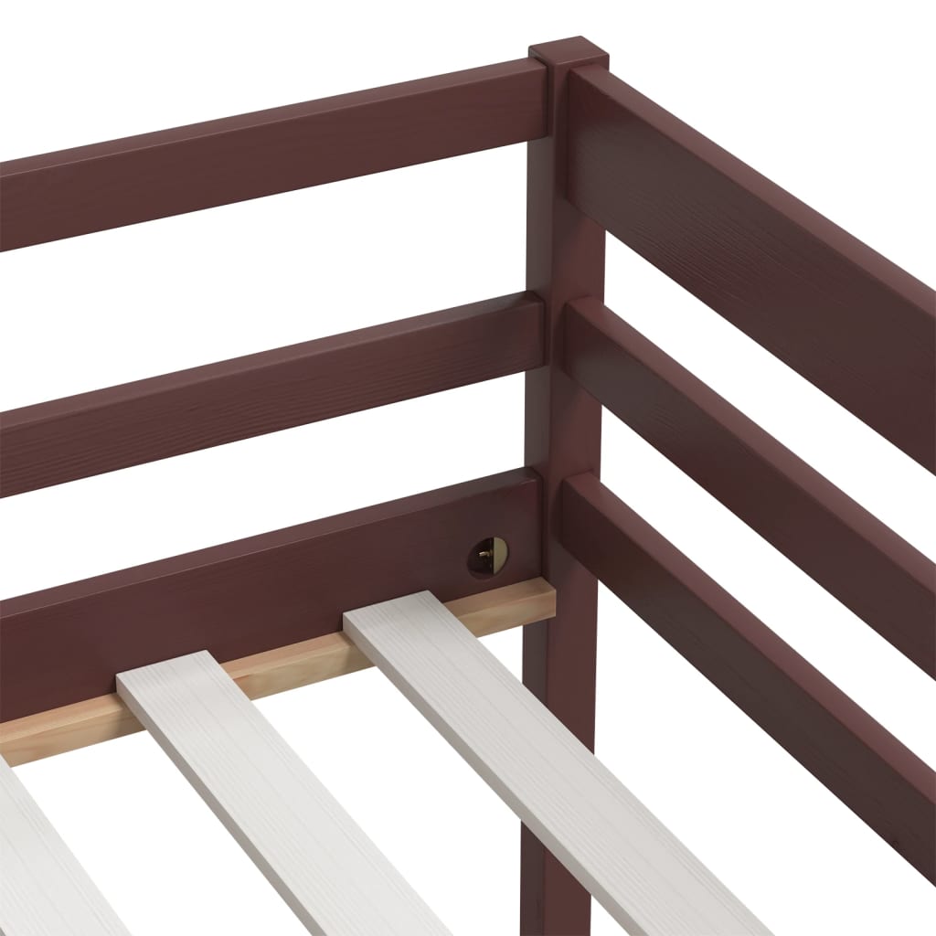 Bedframe massief grenenhout donkerbruin 90x200 cm is nu te koop bij PeponiXL, paradijselijk wonen!