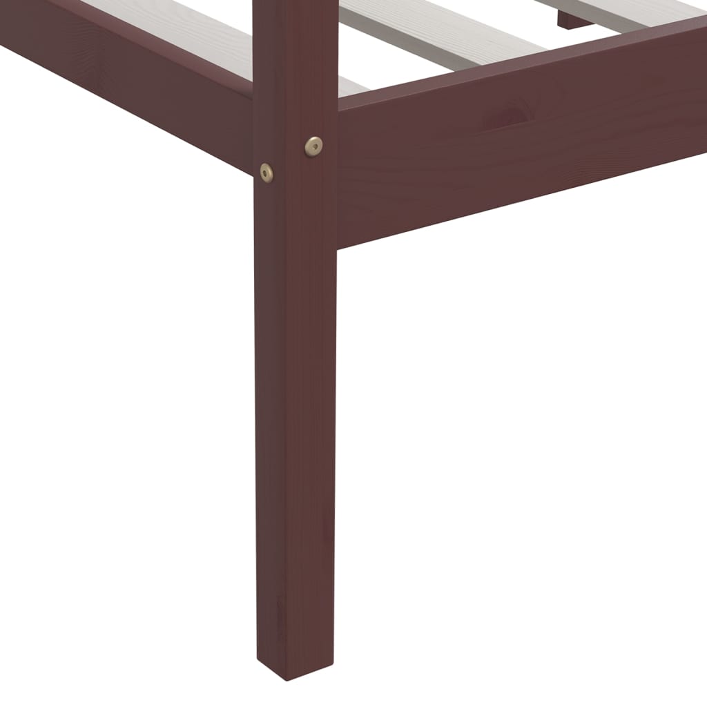 Bedframe massief grenenhout donkerbruin 90x200 cm is nu te koop bij PeponiXL, paradijselijk wonen!