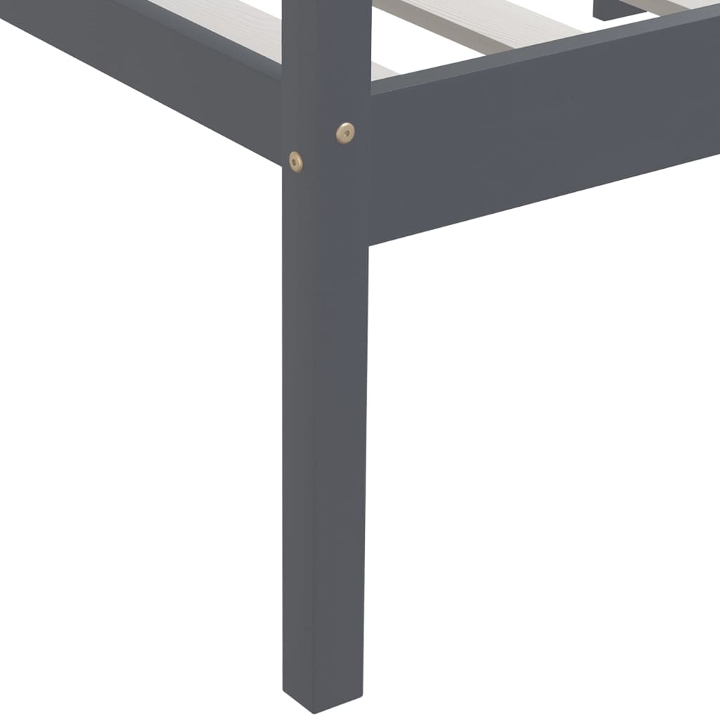 Bedframe massief grenenhout donkergrijs 90x200 cm is nu te koop bij PeponiXL, paradijselijk wonen!