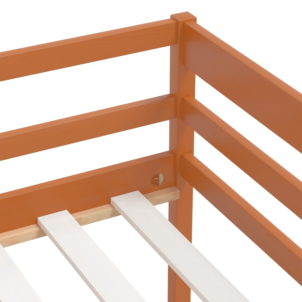 Bedframe met lades en kast grenenhout honingbruin 90x200 cm is nu te koop bij PeponiXL, paradijselijk wonen!