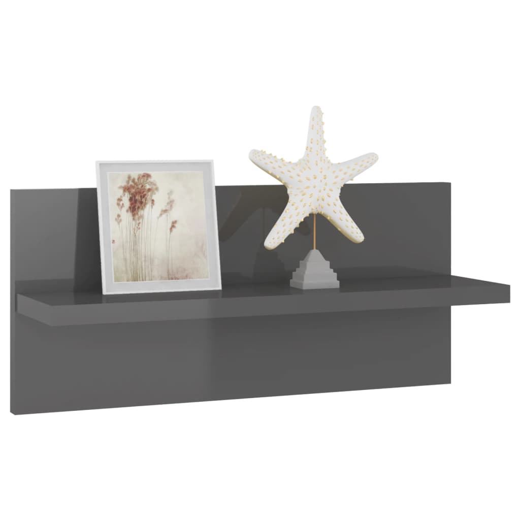 Wandschappen 4 st 40x11,5x18 cm hoogglans grijs is nu te koop bij PeponiXL, paradijselijk wonen!
