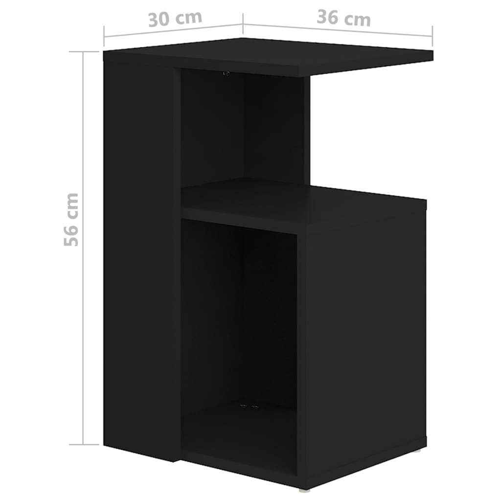 Bijzettafel 36x30x56 cm bewerkt hout zwart is nu te koop bij PeponiXL, paradijselijk wonen!