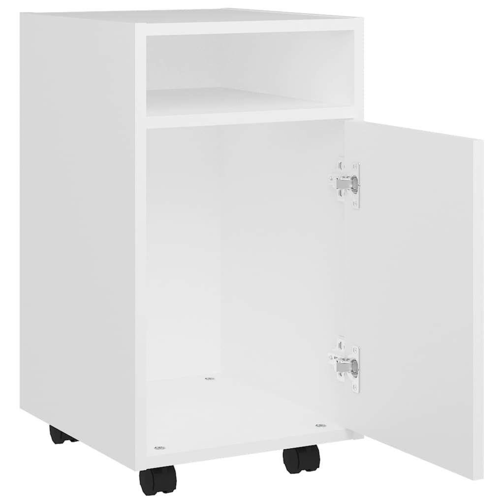 Bijzetkast met wielen 33x38x60 cm bewerkt hout wit is nu te koop bij PeponiXL, paradijselijk wonen!