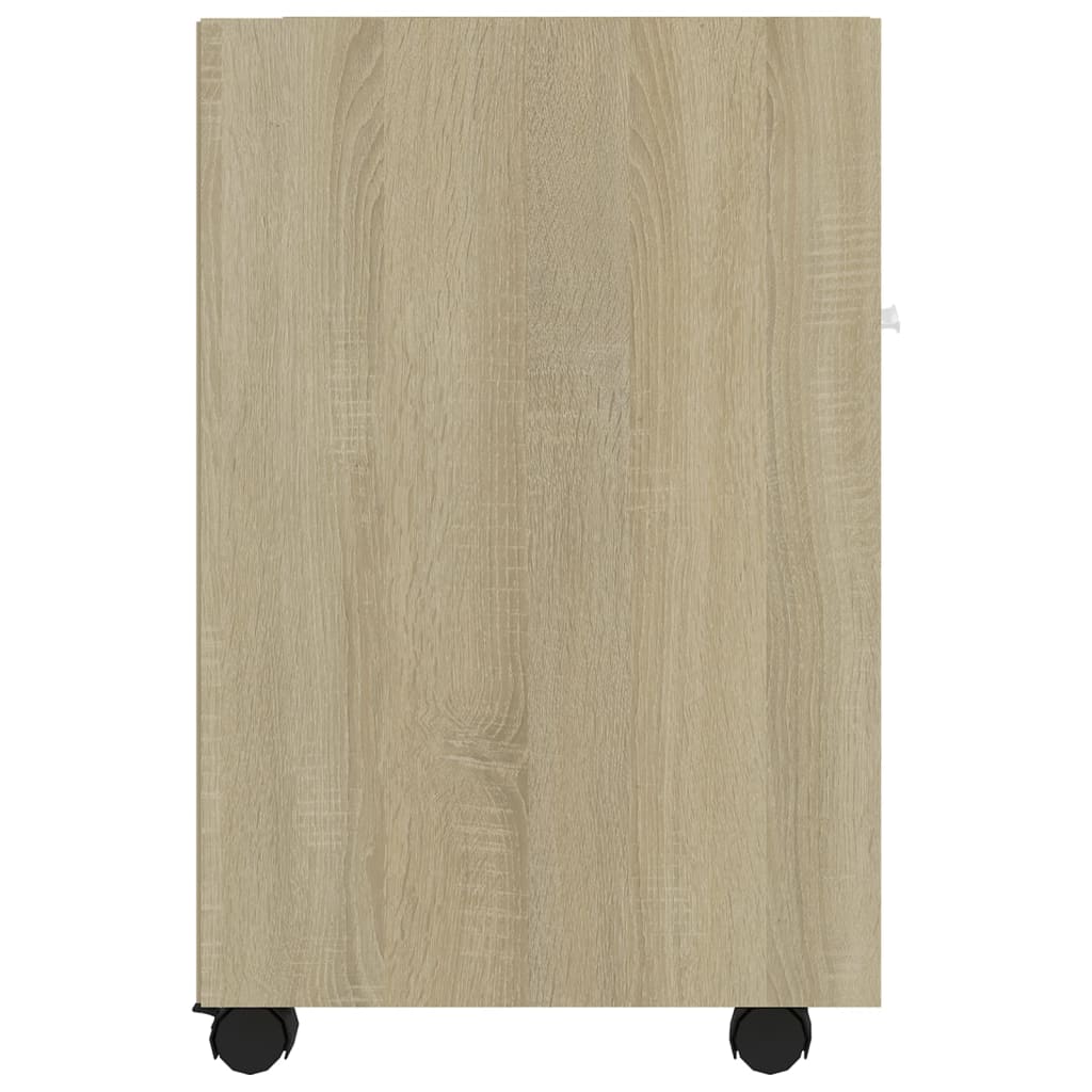 Bijzetkast met wielen 33x38x60 cm bewerkt hout sonoma eiken is nu te koop bij PeponiXL, paradijselijk wonen!