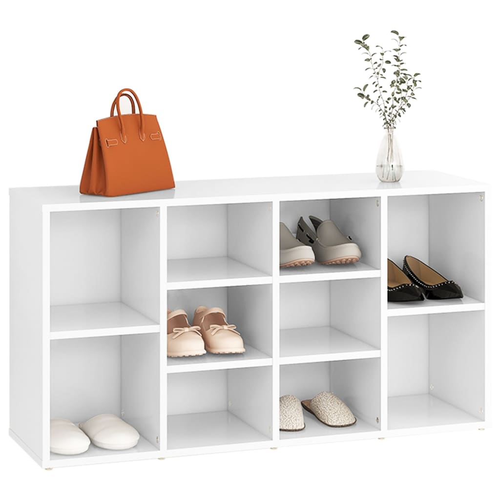 Schoenenbank 103x30x55 cm bewerkt hout wit is nu te koop bij PeponiXL, paradijselijk wonen!