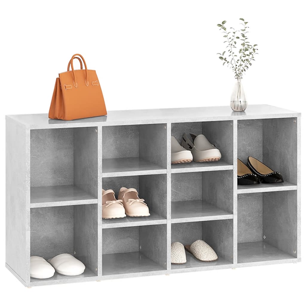 Schoenenbank 103x30x55 cm bewerkt hout betongrijs is nu te koop bij PeponiXL, paradijselijk wonen!
