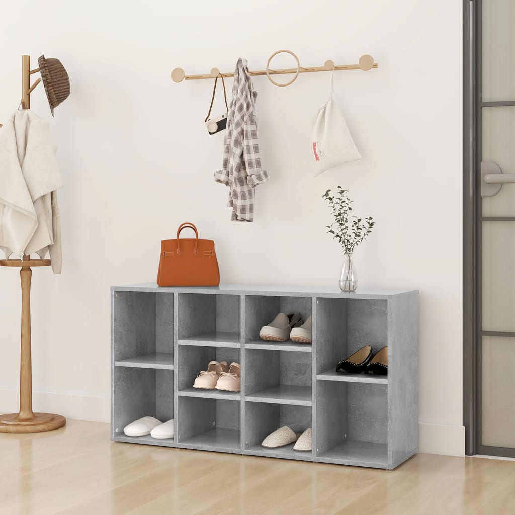 Schoenenbank 103x30x55 cm bewerkt hout betongrijs is nu te koop bij PeponiXL, paradijselijk wonen!