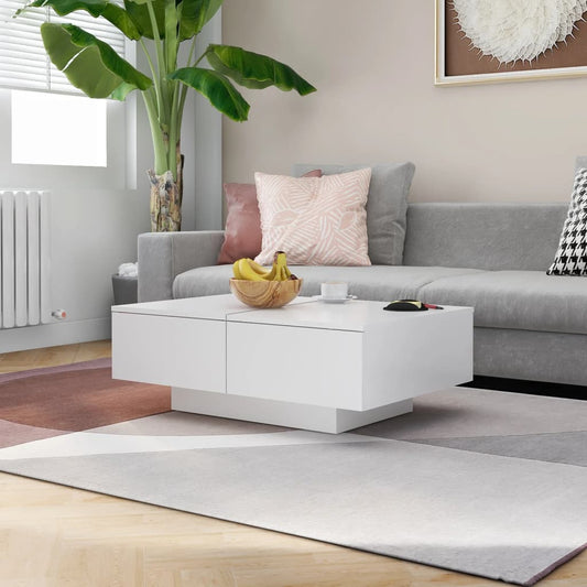 Salontafel 90x60x31 cm bewerkt hout wit is nu te koop bij PeponiXL, paradijselijk wonen!