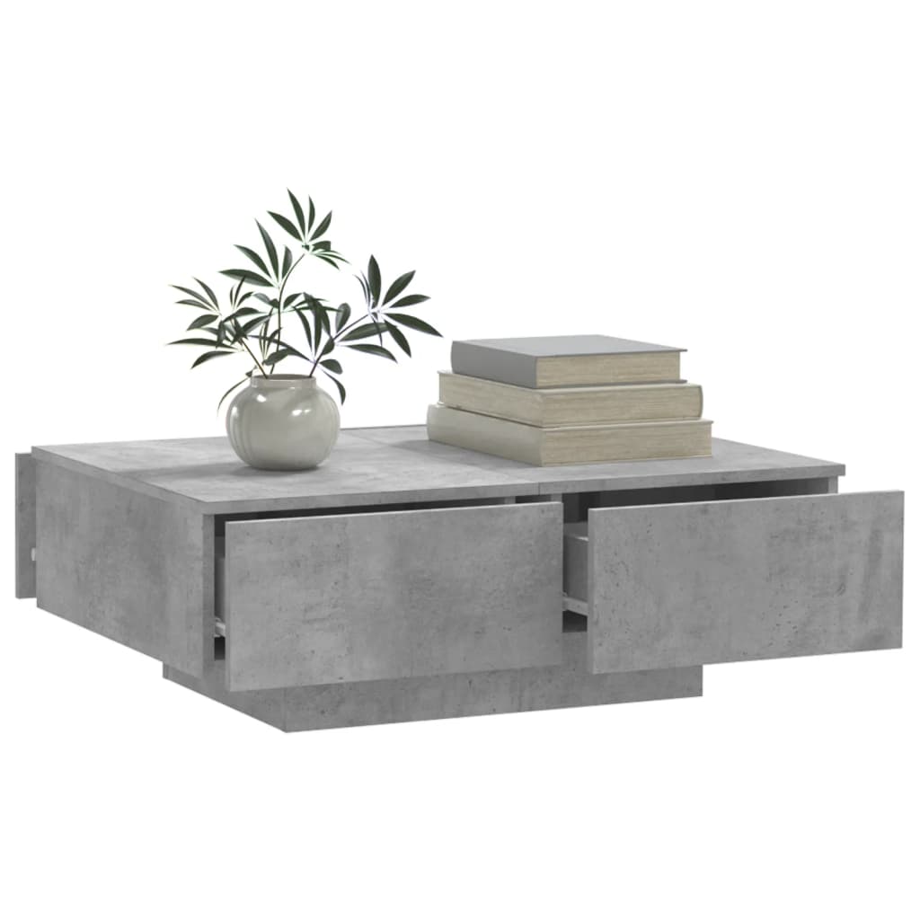 Salontafel 90x60x31 cm bewerkt hout betongrijs is nu te koop bij PeponiXL, paradijselijk wonen!