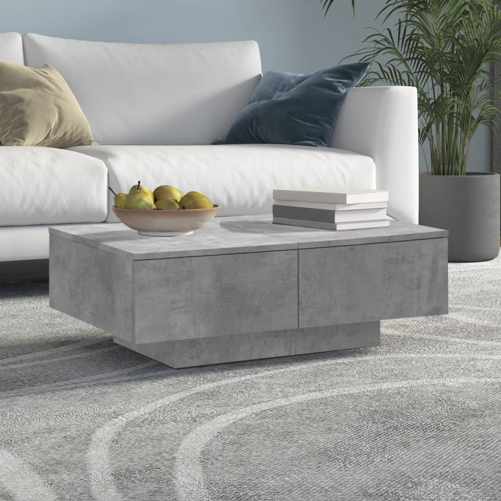 Salontafel 90x60x31 cm bewerkt hout betongrijs is nu te koop bij PeponiXL, paradijselijk wonen!