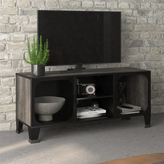 Tv-meubel 105x36x47 cm metaal en MDF grijs is nu te koop bij PeponiXL, paradijselijk wonen!