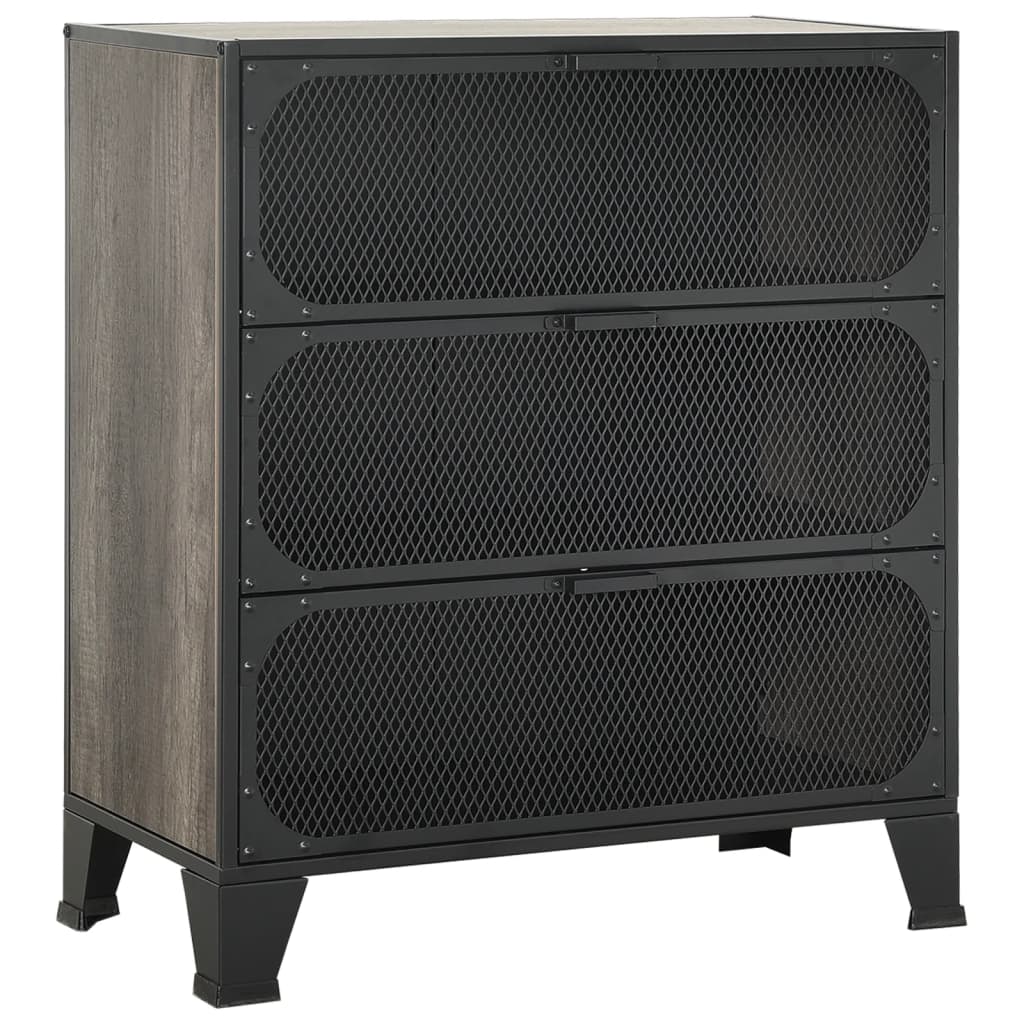 Opbergkast 72x36x82 cm metaal en MDF grijs is nu te koop bij PeponiXL, paradijselijk wonen!