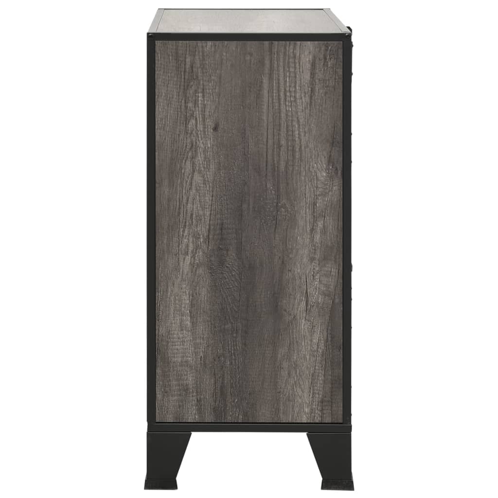 Opbergkast 72x36x82 cm metaal en MDF grijs is nu te koop bij PeponiXL, paradijselijk wonen!