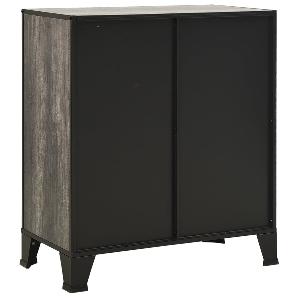 Opbergkast 72x36x82 cm metaal en MDF grijs is nu te koop bij PeponiXL, paradijselijk wonen!