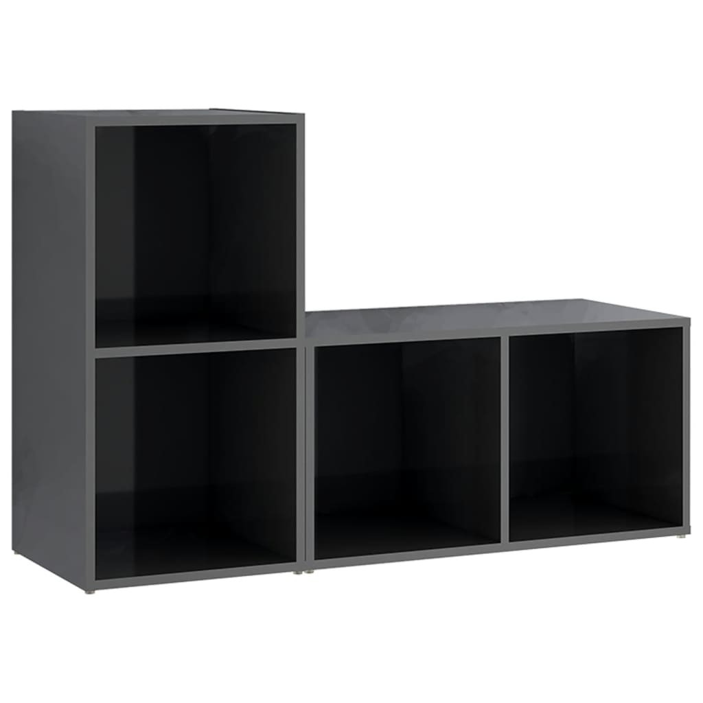 Tv-meubelen 2 st 72x35x36,5 cm bewerkt hout hoogglans grijs is nu te koop bij PeponiXL, paradijselijk wonen!