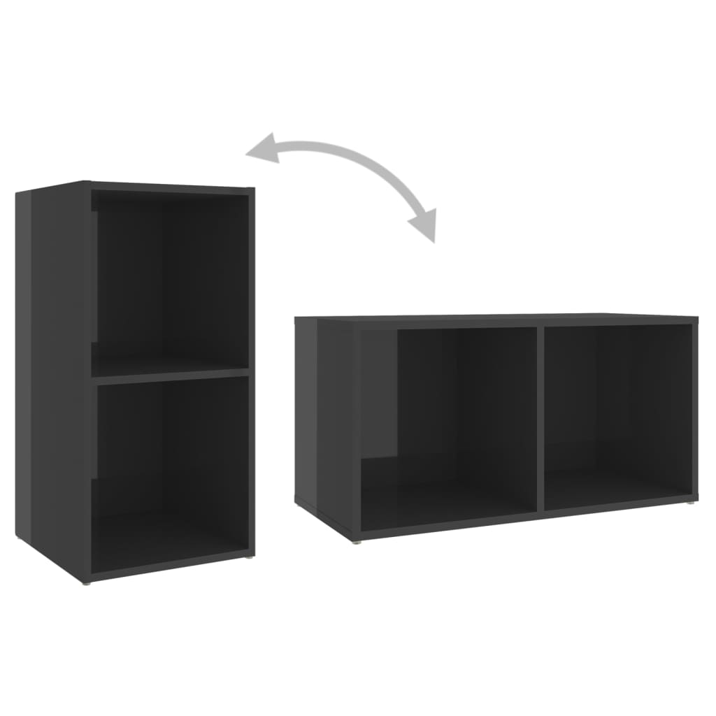 Tv-meubelen 2 st 72x35x36,5 cm bewerkt hout hoogglans grijs is nu te koop bij PeponiXL, paradijselijk wonen!
