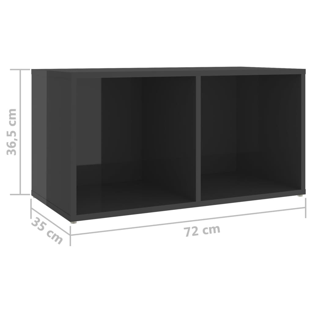 Tv-meubelen 2 st 72x35x36,5 cm bewerkt hout hoogglans grijs is nu te koop bij PeponiXL, paradijselijk wonen!