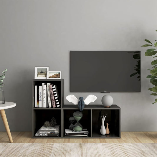 Tv-meubelen 2 st 72x35x36,5 cm bewerkt hout hoogglans grijs is nu te koop bij PeponiXL, paradijselijk wonen!