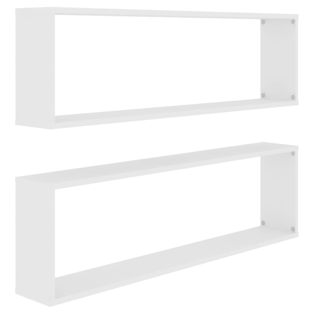 Wandschappen kubus 2 st 100x15x30 cm bewerkt hout wit is nu te koop bij PeponiXL, paradijselijk wonen!